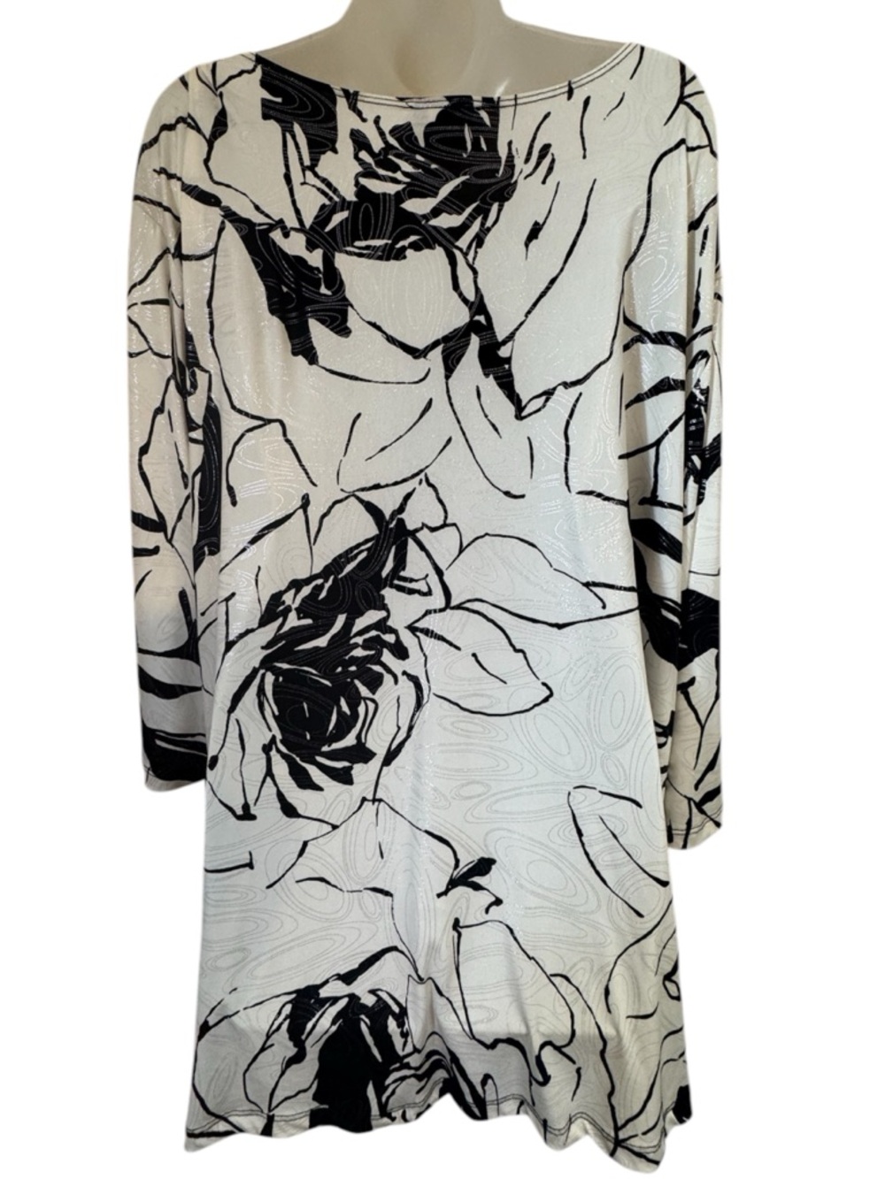 Maggie Barnes Black/White Floral Layered LOOK Top PLUS:  4X    #C - Picture 6 of 9